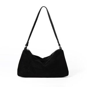 6862 Faux Suede Shoulder Handbag Classic Versatile Underarm Bag Casual